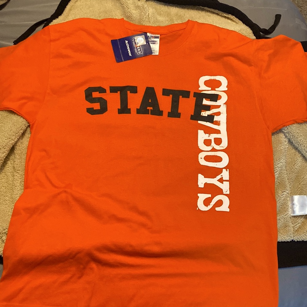 JERZEES NWT Mens XL Burnt Orange College Short Sleeve Tee State Cowboys